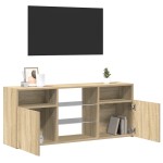 vidaXL Comodă TV cu lumini LED, stejar sonoma, 120x30x50 cm vidaXL Comodă TV cu lumini LED, stejar sonoma, 120x30x50 cm