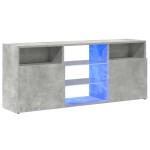 vidaXL Comodă TV cu lumini LED, gri beton, 120x30x50 cm