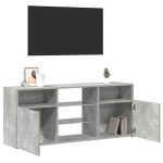 vidaXL Comodă TV cu lumini LED, gri beton, 120x30x50 cm