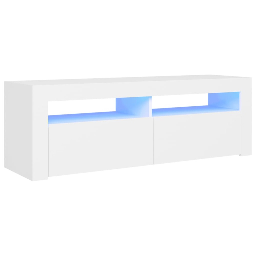 vidaXL Comodă TV cu lumini LED, alb, 120x35x40 cm