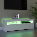 vidaXL Comodă TV cu lumini LED, alb, 120x35x40 cm vidaXL Comodă TV cu lumini LED, alb, 120x35x40 cm