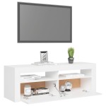 vidaXL Comodă TV cu lumini LED, alb, 120x35x40 cm vidaXL Comodă TV cu lumini LED, alb, 120x35x40 cm