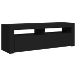 vidaXL Comodă TV cu lumini LED, negru, 120x35x40 cm