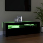 vidaXL Comodă TV cu lumini LED, negru, 120x35x40 cm