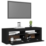 vidaXL Comodă TV cu lumini LED, negru, 120x35x40 cm
