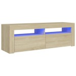 vidaXL Comodă TV cu lumini LED, stejar sonoma, 120x35x40 cm