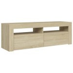 vidaXL Comodă TV cu lumini LED, stejar sonoma, 120x35x40 cm