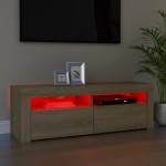 vidaXL Comodă TV cu lumini LED, stejar sonoma, 120x35x40 cm