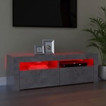 vidaXL Comodă TV cu lumini LED, gri beton, 120x35x40 cm vidaXL Comodă TV cu lumini LED, gri beton, 120x35x40 cm