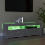 vidaXL Comodă TV cu lumini LED, gri beton, 120x35x40 cm vidaXL Comodă TV cu lumini LED, gri beton, 120x35x40 cm
