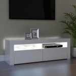 vidaXL Comodă TV cu lumini LED, alb extralucios, 120x35x40 cm vidaXL Comodă TV cu lumini LED, alb extralucios, 120x35x40 cm