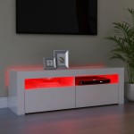 vidaXL Comodă TV cu lumini LED, alb extralucios, 120x35x40 cm vidaXL Comodă TV cu lumini LED, alb extralucios, 120x35x40 cm