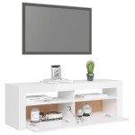 vidaXL Comodă TV cu lumini LED, alb extralucios, 120x35x40 cm vidaXL Comodă TV cu lumini LED, alb extralucios, 120x35x40 cm