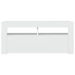 vidaXL Comodă TV cu lumini LED, alb, 90x35x40 cm vidaXL Comodă TV cu lumini LED, alb, 90x35x40 cm