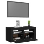 vidaXL Comodă TV cu lumini LED, negru, 90x35x40 cm vidaXL Comodă TV cu lumini LED, negru, 90x35x40 cm