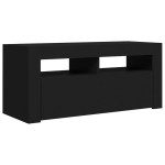 vidaXL Comodă TV cu lumini LED, negru, 90x35x40 cm vidaXL Comodă TV cu lumini LED, negru, 90x35x40 cm