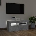 vidaXL Comodă TV cu lumini LED, gri beton, 90x35x40 cm vidaXL Comodă TV cu lumini LED, gri beton, 90x35x40 cm