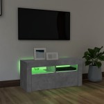 vidaXL Comodă TV cu lumini LED, gri beton, 90x35x40 cm vidaXL Comodă TV cu lumini LED, gri beton, 90x35x40 cm