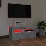 vidaXL Comodă TV cu lumini LED, gri beton, 90x35x40 cm vidaXL Comodă TV cu lumini LED, gri beton, 90x35x40 cm