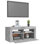 vidaXL Comodă TV cu lumini LED, gri beton, 90x35x40 cm vidaXL Comodă TV cu lumini LED, gri beton, 90x35x40 cm