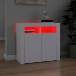 vidaXL Servantă cu lumini LED, alb, 80x35x75 cm vidaXL Servantă cu lumini LED, alb, 80x35x75 cm