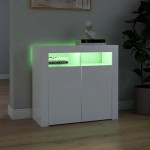 vidaXL Servantă cu lumini LED, alb, 80x35x75 cm vidaXL Servantă cu lumini LED, alb, 80x35x75 cm