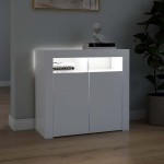 vidaXL Servantă cu lumini LED, alb, 80x35x75 cm vidaXL Servantă cu lumini LED, alb, 80x35x75 cm