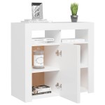 vidaXL Servantă cu lumini LED, alb, 80x35x75 cm vidaXL Servantă cu lumini LED, alb, 80x35x75 cm