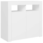 vidaXL Servantă cu lumini LED, alb, 80x35x75 cm vidaXL Servantă cu lumini LED, alb, 80x35x75 cm