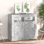 vidaXL Servantă cu lumini LED, gri beton, 80x35x75 cm