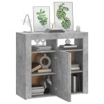 vidaXL Servantă cu lumini LED, gri beton, 80x35x75 cm