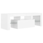 vidaXL Comodă TV cu lumini LED, alb, 120x35x40 cm
