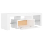 vidaXL Comodă TV cu lumini LED, alb, 120x35x40 cm