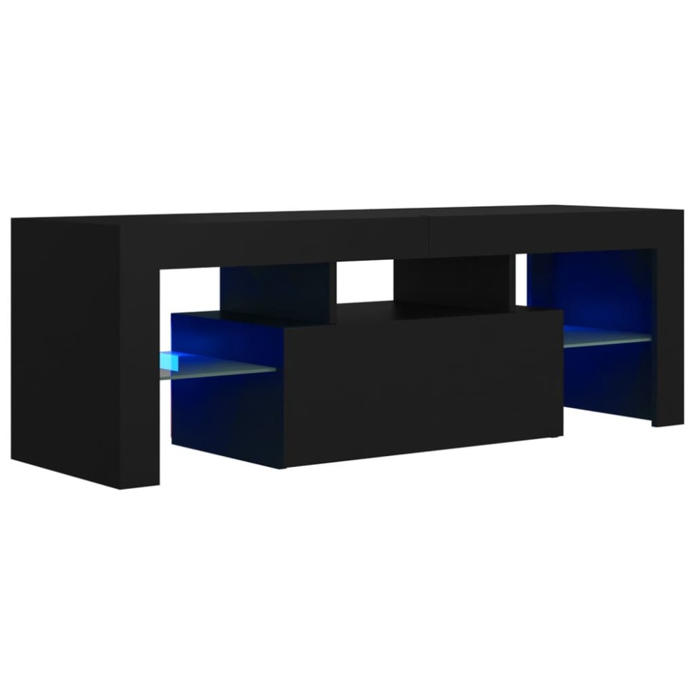 vidaXL Comodă TV cu lumini LED, negru, 120x35x40 cm