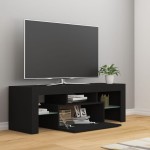 vidaXL Comodă TV cu lumini LED, negru, 120x35x40 cm