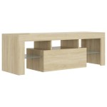 vidaXL Comodă TV cu lumini LED, stejar Sonoma, 120x35x40 cm