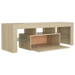 vidaXL Comodă TV cu lumini LED, stejar Sonoma, 120x35x40 cm
