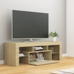 vidaXL Comodă TV cu lumini LED, stejar Sonoma, 120x35x40 cm