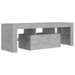 vidaXL Comodă TV cu lumini LED, gri beton, 120x35x40 cm vidaXL Comodă TV cu lumini LED, gri beton, 120x35x40 cm