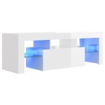 vidaXL Comodă TV cu lumini LED, alb extralucios, 120x35x40 cm vidaXL Comodă TV cu lumini LED, alb extralucios, 120x35x40 cm