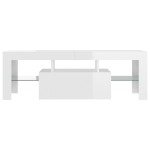 vidaXL Comodă TV cu lumini LED, alb extralucios, 120x35x40 cm vidaXL Comodă TV cu lumini LED, alb extralucios, 120x35x40 cm