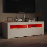 vidaXL Comodă TV cu lumini LED, alb, 120x35x40 cm