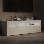 vidaXL Comodă TV cu lumini LED, alb, 120x35x40 cm