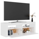 vidaXL Comodă TV cu lumini LED, alb, 120x35x40 cm