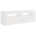 vidaXL Comodă TV cu lumini LED, alb, 120x35x40 cm