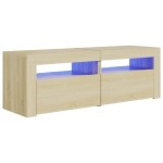 vidaXL Comodă TV cu lumini LED, stejar Sonoma, 120x35x40 cm