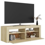 vidaXL Comodă TV cu lumini LED, stejar Sonoma, 120x35x40 cm