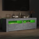 vidaXL Comodă TV cu lumini LED, gri beton, 120x35x40 cm vidaXL Comodă TV cu lumini LED, gri beton, 120x35x40 cm