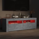 vidaXL Comodă TV cu lumini LED, gri beton, 120x35x40 cm vidaXL Comodă TV cu lumini LED, gri beton, 120x35x40 cm