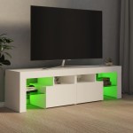 vidaXL Comodă TV cu lumini LED, alb, 140x36,5x40 cm vidaXL Comodă TV cu lumini LED, alb, 140x36,5x40 cm